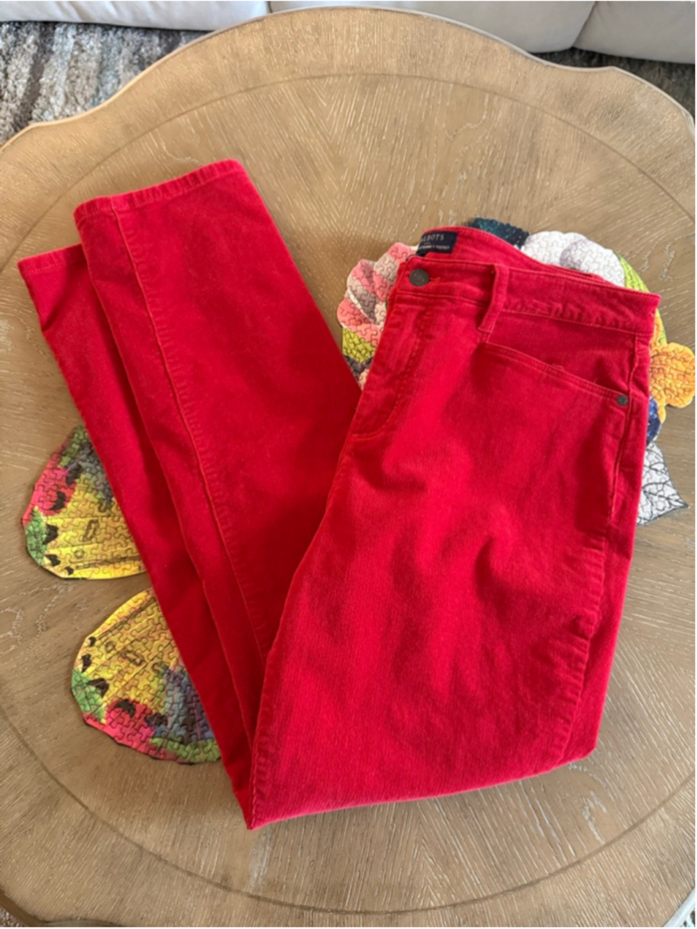Women's Talbots Red Straight Leg Corduroy Pants Size 10
